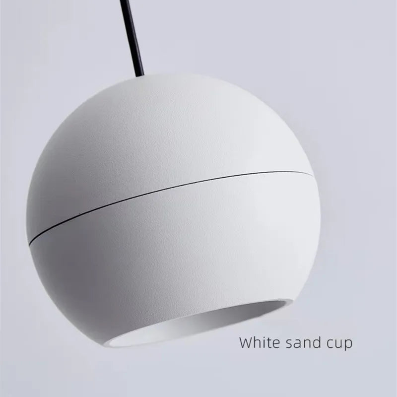 Pendente Esfera Minimalista Nórdico — Luminária Preta e Branca para Bar e Café
