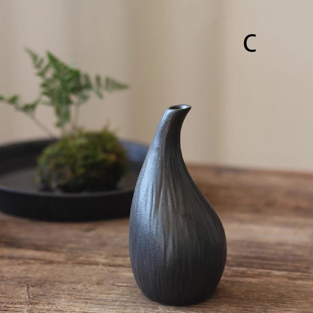 Vaso Cerâmica Pequeno Hidropônico para Mesa — Sala e Jantar Decoração Minimalista