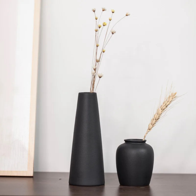 Vaso de Cerâmica Fosco para Flores — Vaso Moderno Decorativo para Mesa e Casamento