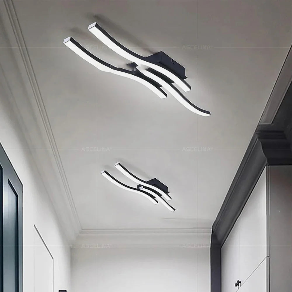 Luminária de Teto LED Onda — Lustre Decorativo para Sala, Quarto e Corredor
