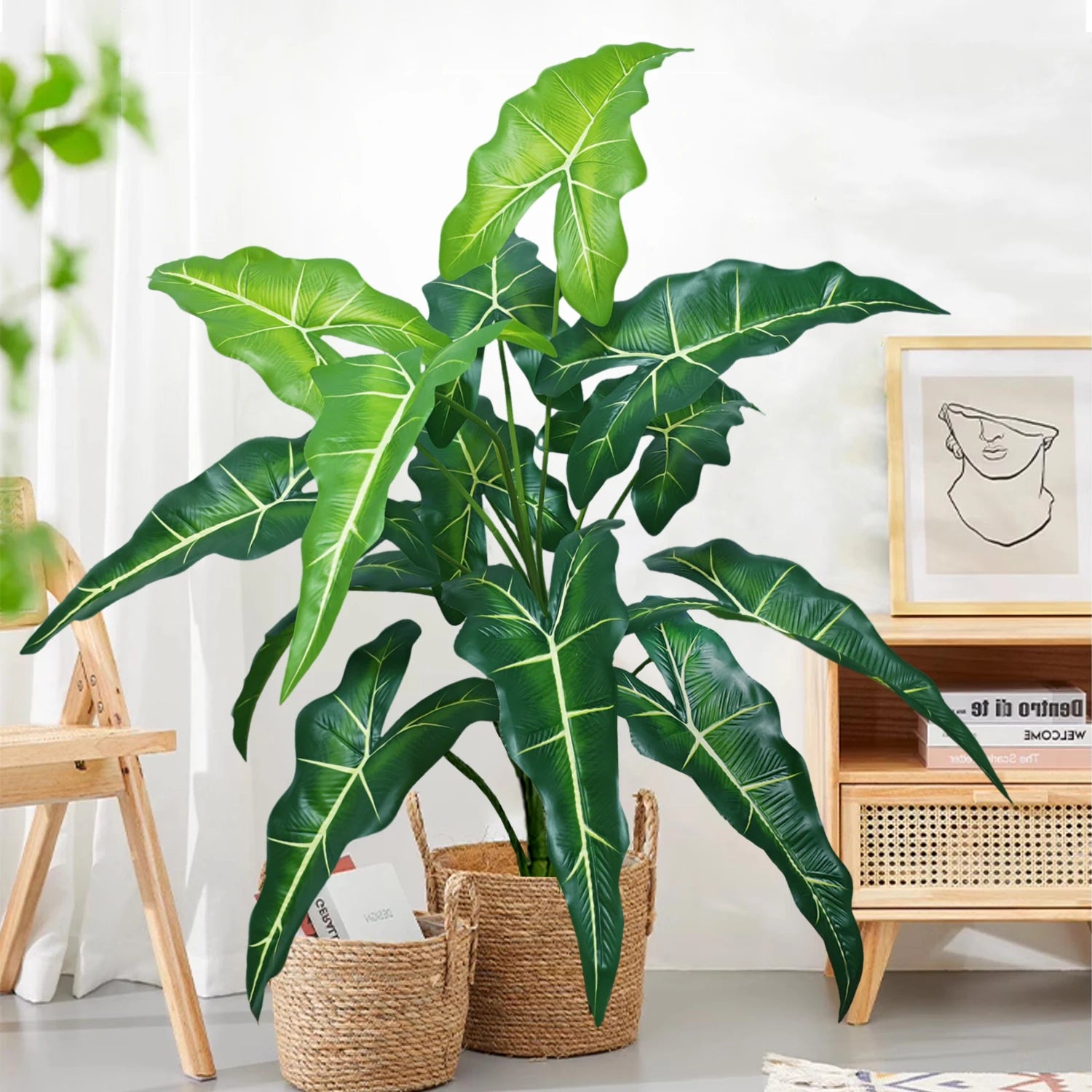 Planta Artificial Costela de Adão e Folha de Tartaruga — 47 a 132cm Decoração Tropical