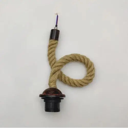 Pendente de Corda de Sisal Vintage Estilo Americano — Lustre Industrial Trançado para Bar e Sala