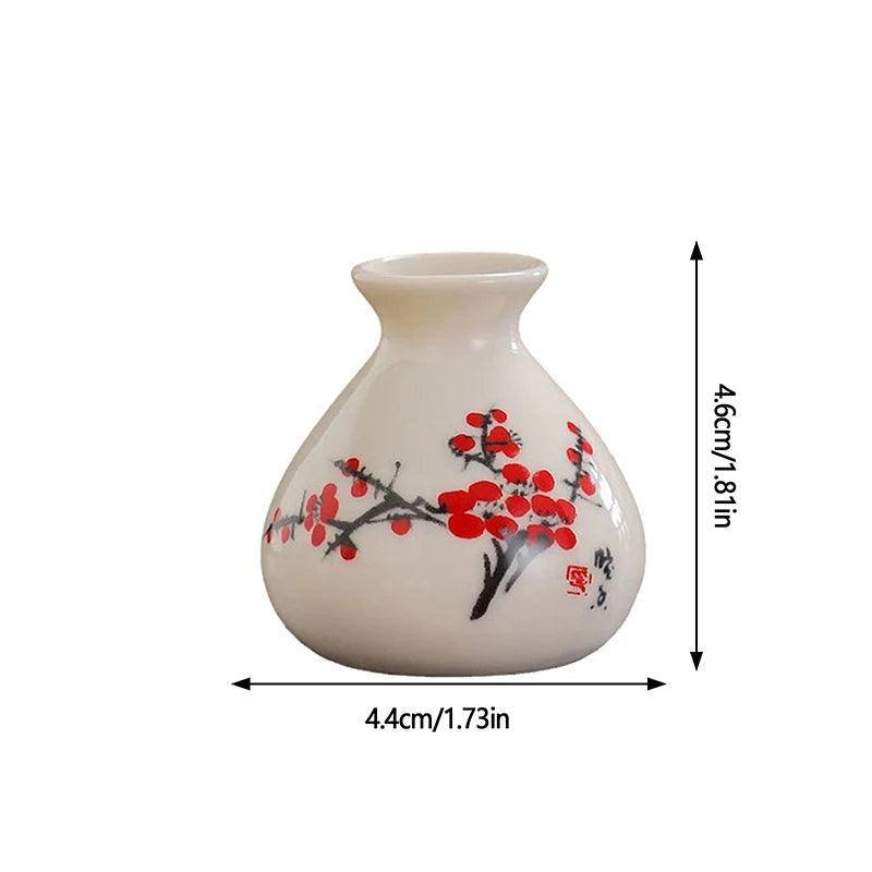 Vaso Cerâmica Mini Chinês Retrô — Porta-Palito e Porta-Hastes Decorativo