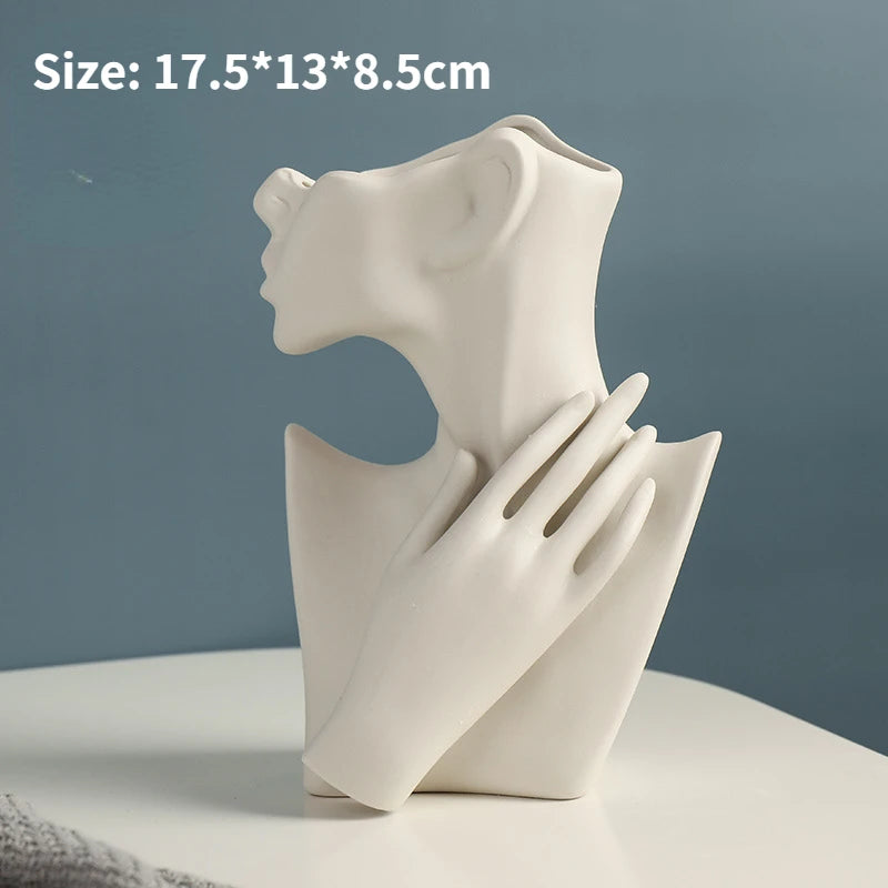 Vaso Cerâmica Corpo Feminino Arte Moderna Nórdico — Decorativo para Flores e Sala