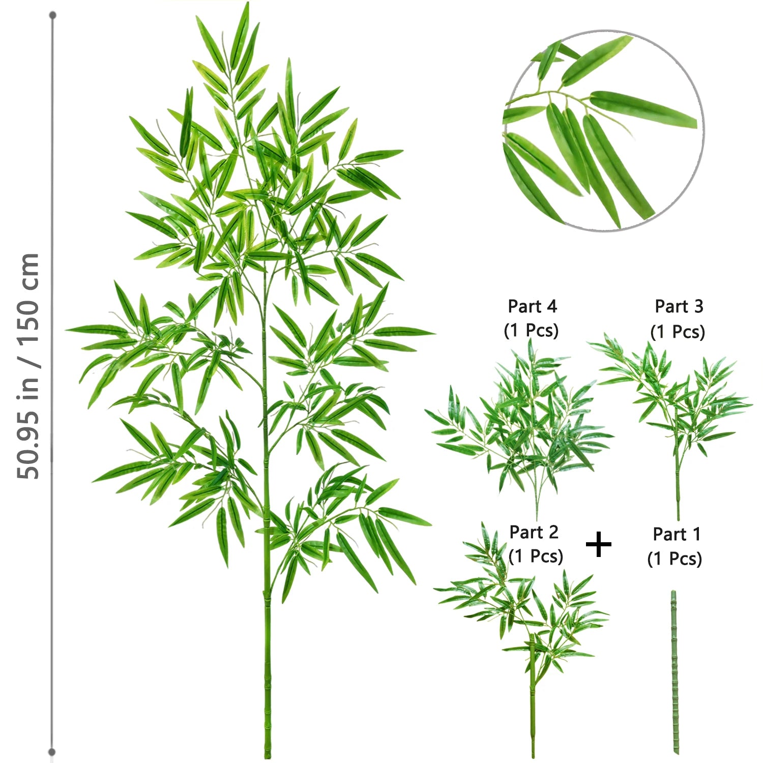 Bambu e Monstera Artificial 100 a 180cm — Exuberância Tropical Permanente para Jardim e Casa