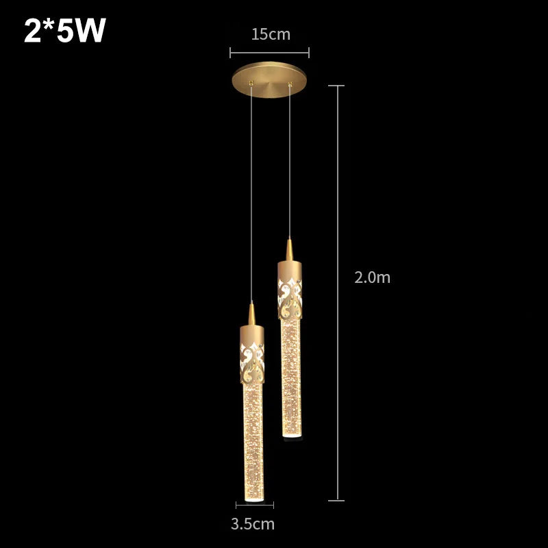 Lustre de Cristal de Luxo — Pendente Moderno para Sala, Cozinha e Quarto