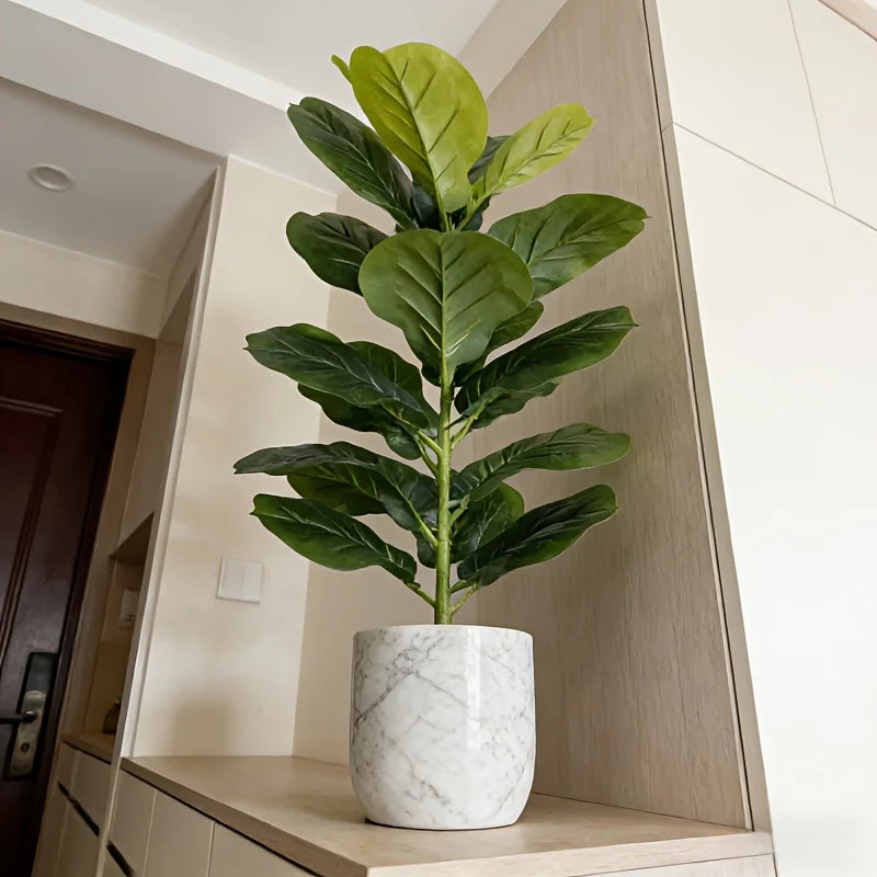Ficus Lyrata Artificial 85–100cm — Planta Grande Realista para Escritório, Casa e Hotel