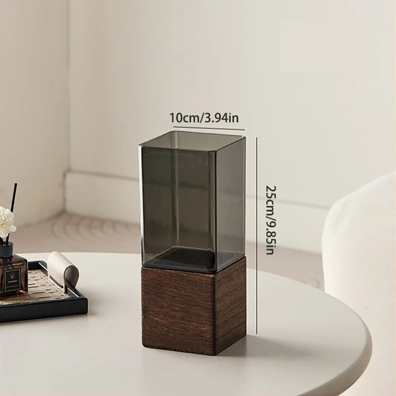 Vaso Acrílico Nordico com Base — Decoração para Mesa, Sala e Presente