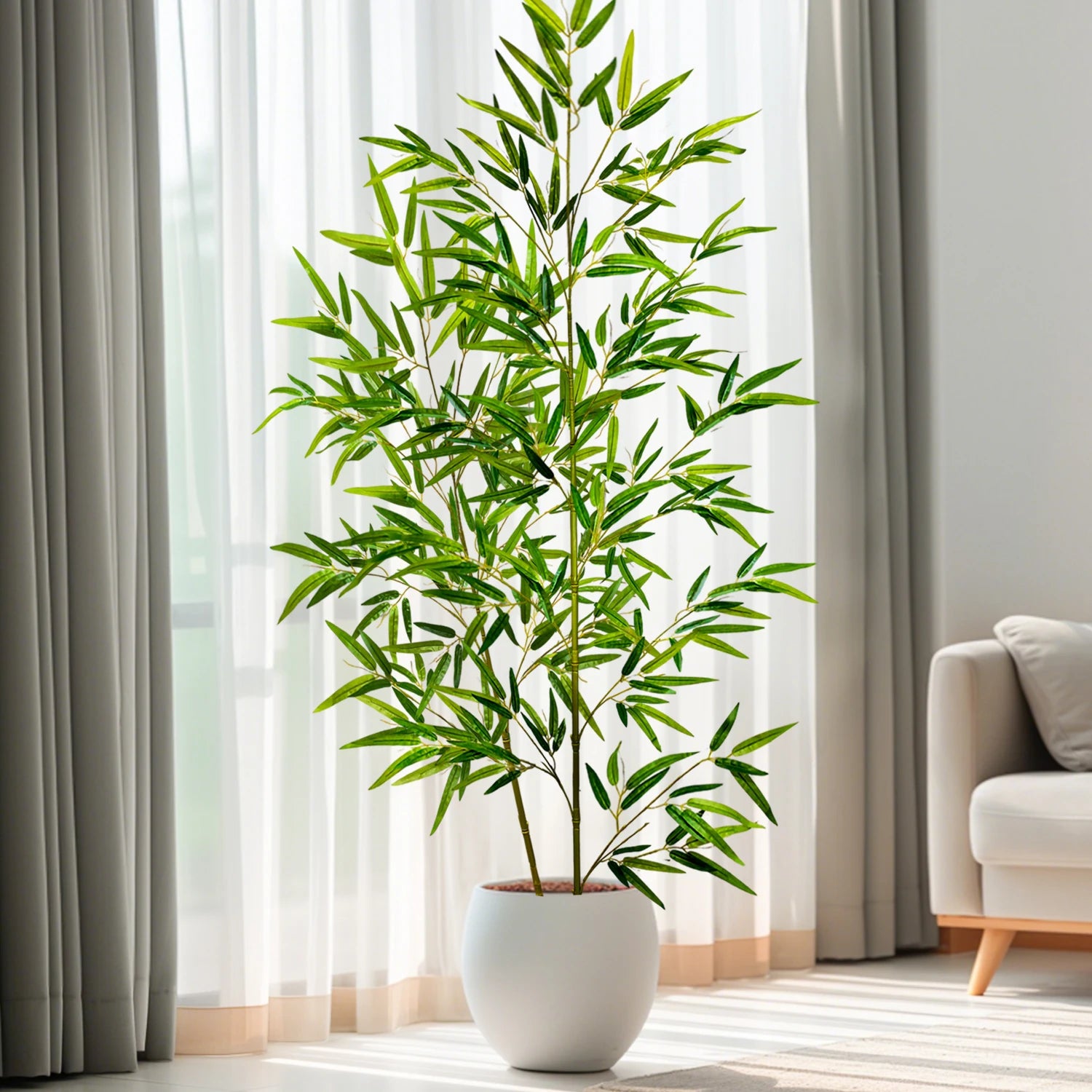Bambu e Monstera Artificial 100 a 180cm — Exuberância Tropical Permanente para Jardim e Casa