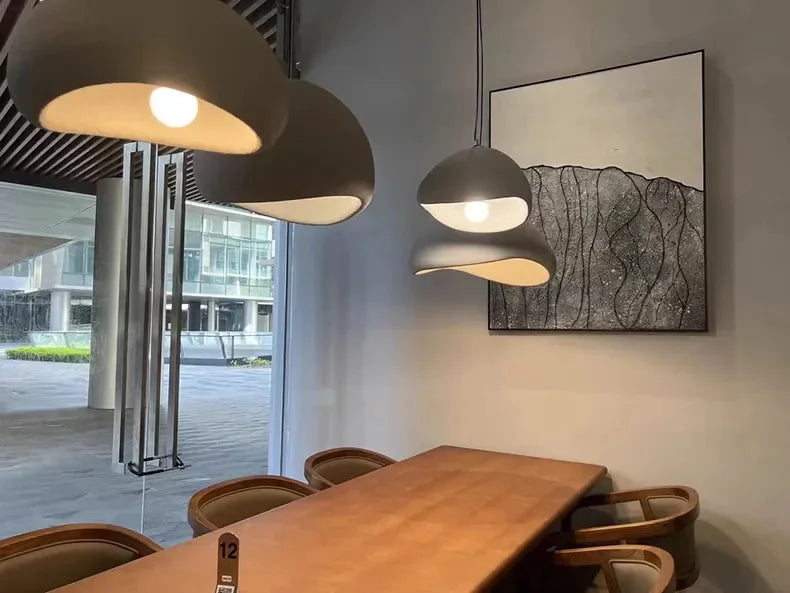 Lustre LED Estilo Wabi Sabi E27 — Pendente para Sala de Jantar, Quarto e Bar