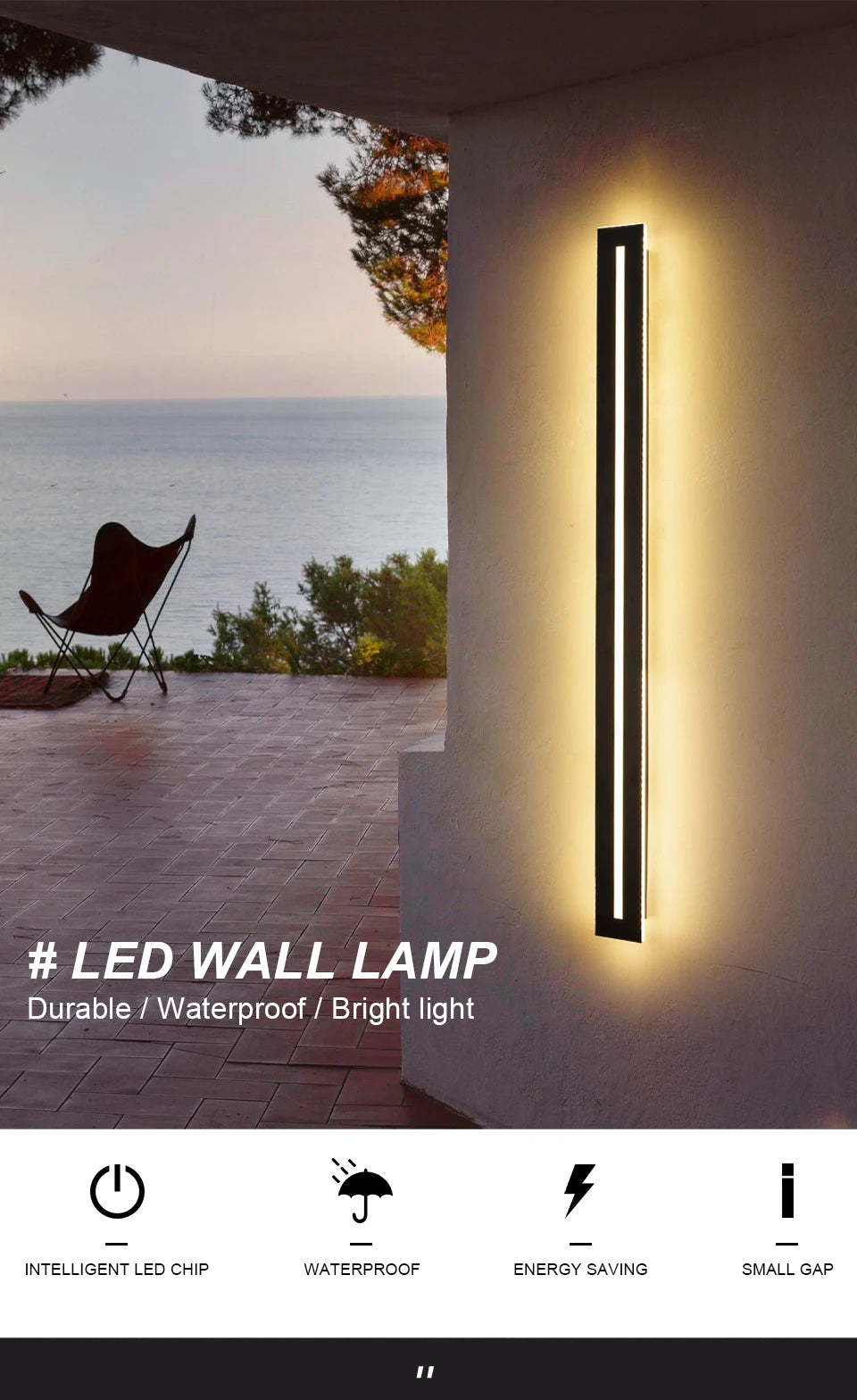 Arandela LED Externa Impermeável IP65 — Luminária de Parede para Jardim 16W a 48W