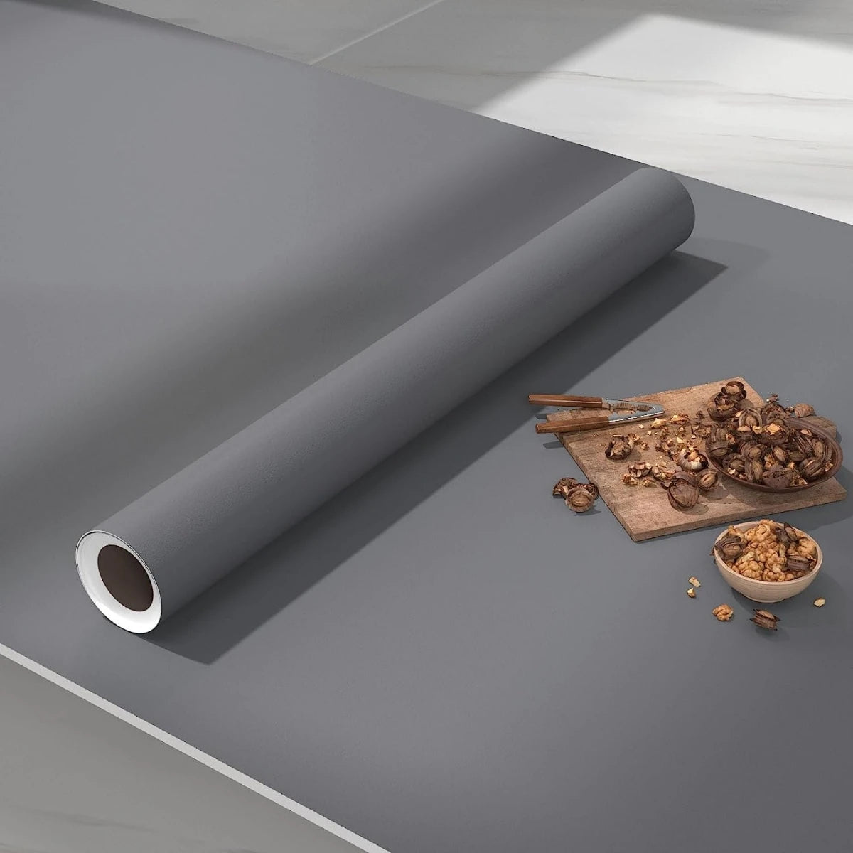 Papel de Parede Cimento Cinza Industrial Autocolante — Estilo Moderno Impermeável para Sala