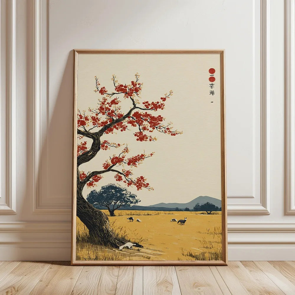Quadro Decorativo Árvore Japonesa sem Moldura — Arte para Sala e Quarto