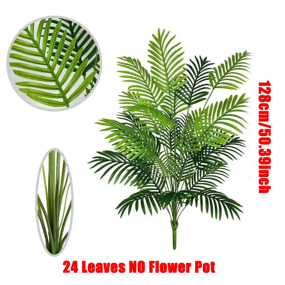 Planta Artificial Palmeira Tropical — Folhas Grandes e Realistas para Decoração de Interiores