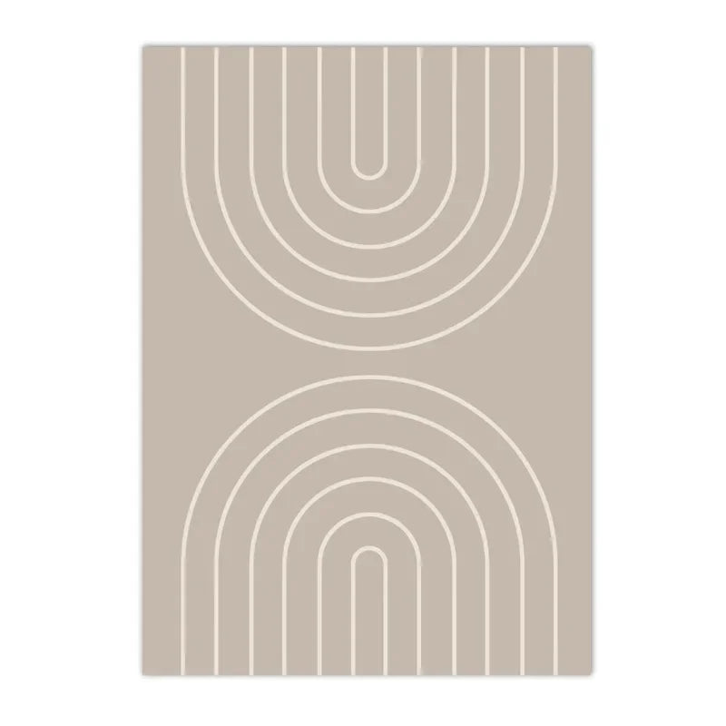Quadro Canvas Bege Minimalista Boho — Poster Abstrato para Quarto e Sala Estilo Nórdico