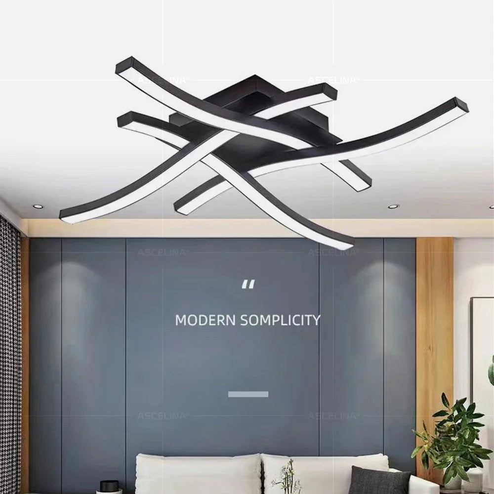 Luminária de Teto LED Onda — Lustre Decorativo para Sala, Quarto e Corredor