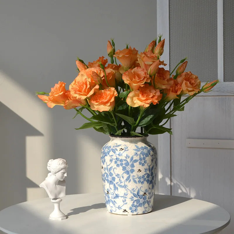 Flores Artificiais Lisianthus — Buquê com 5 Hastes para Decoração, Mesa, Casamento e Festa