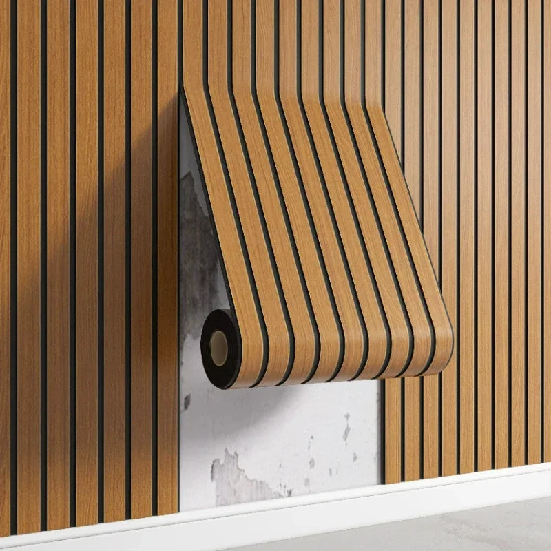 Papel de Parede 3D Grade Geométrica Autocolante — Textura Arquitetônica Impermeável para Sala