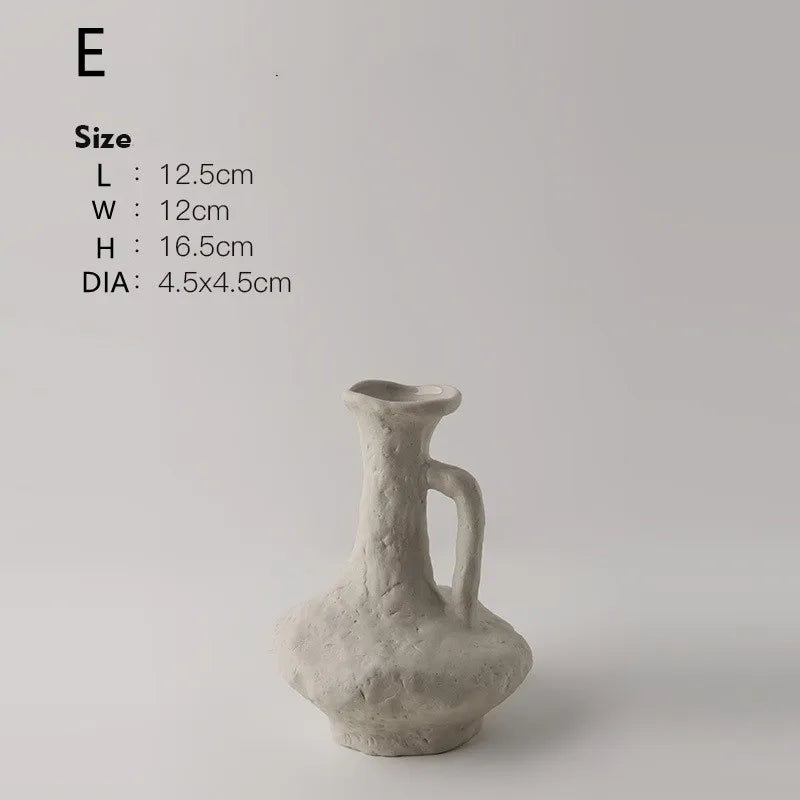 Vaso Cerâmica Branco Nórdico Hidropônico — Minimalista para Mesa, Banheiro e Sala