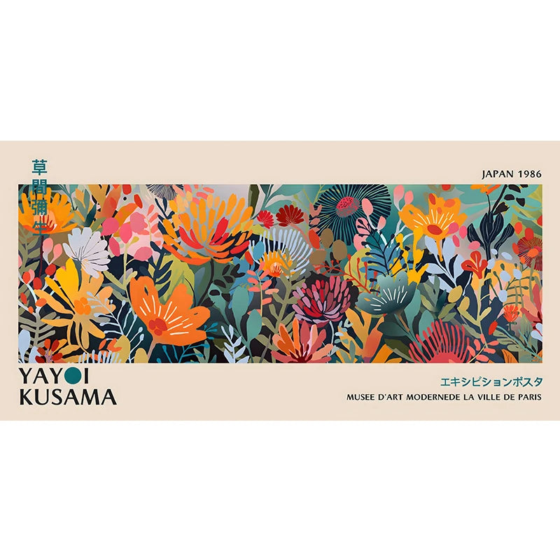 Quadro Decorativo Flores Yayoi Kusama — Arte Japonesa para Sala
