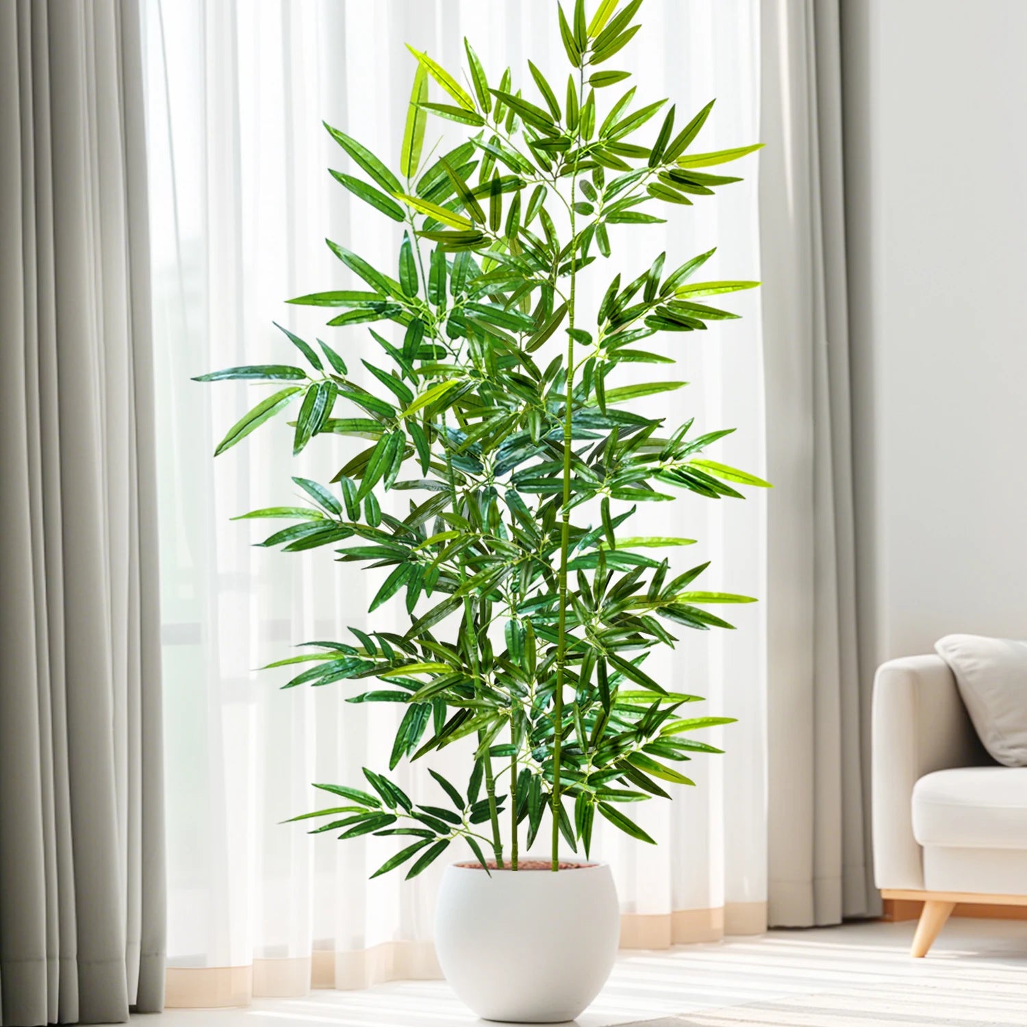 Bambu e Monstera Artificial 100 a 180cm — Exuberância Tropical Permanente para Jardim e Casa