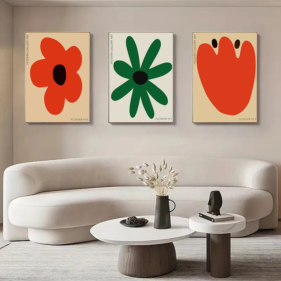 Quadro Decorativo Flores Mio — Arte Mural Decorativa para Sala