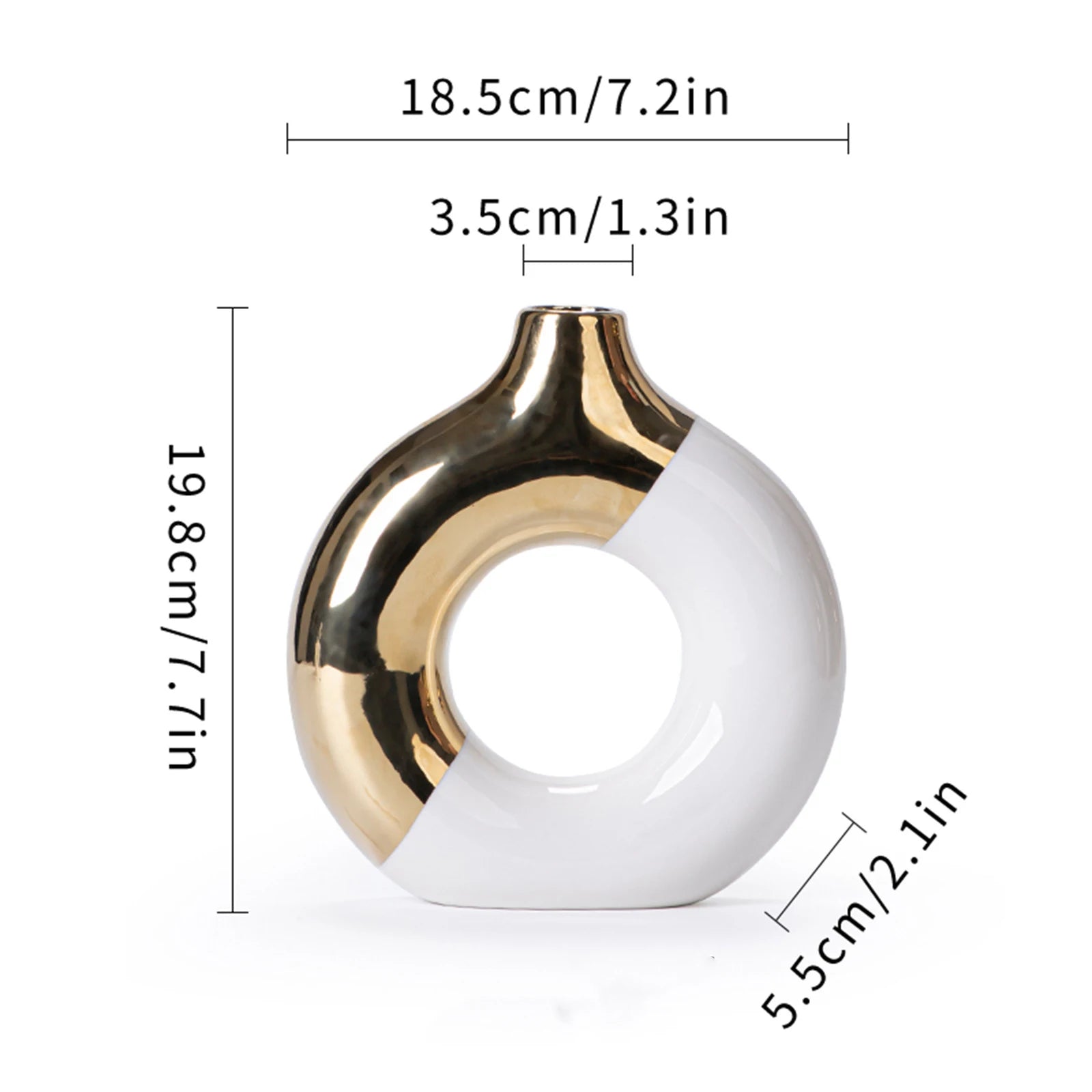 Vaso Cerâmica Floral Luxo Nórdico — Para Mesa de Jantar, Hotel e Decoração Festiva