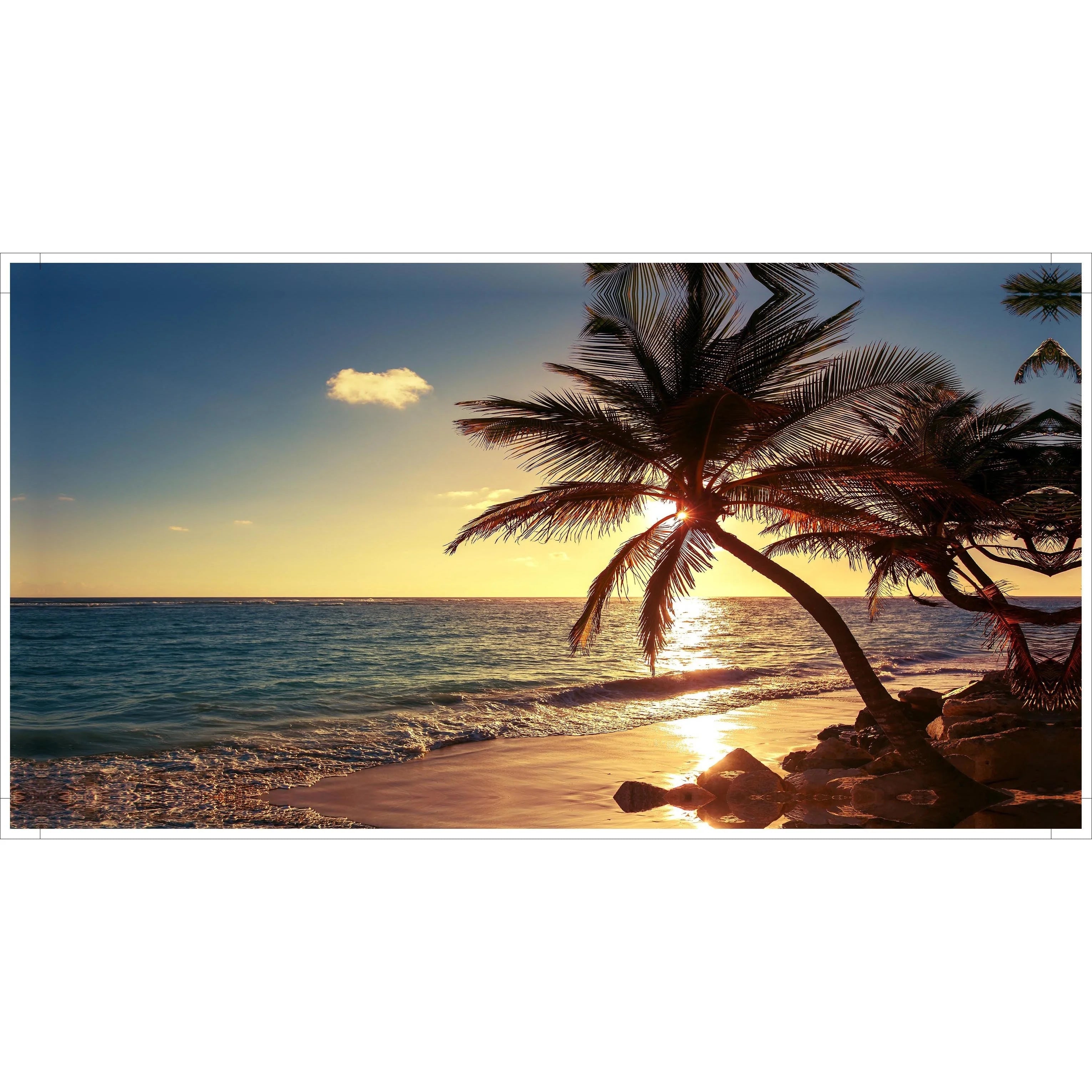 Quadro Decorativo Pôr do Sol na Praia — Arte de Paisagem Nórdica para Sala