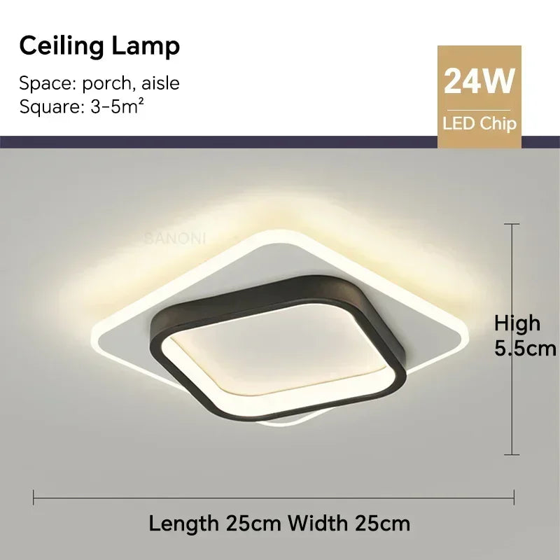 Luminária de Teto LED Redonda Flush Mount — Para Corredor, Escada, Banheiro e Quarto