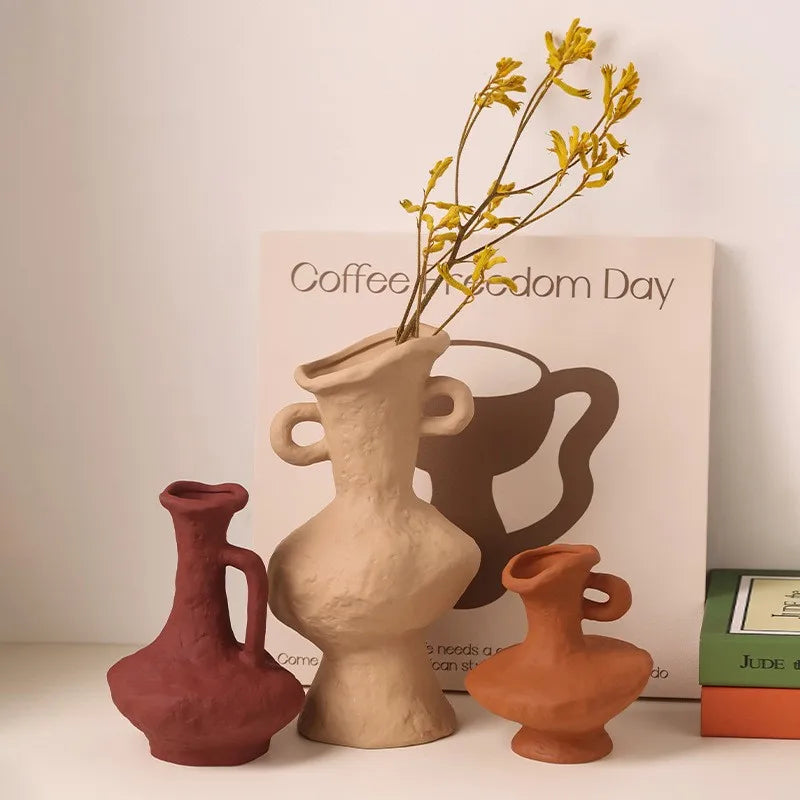 Vaso Cerâmica Branco Nórdico Hidropônico — Minimalista para Mesa, Banheiro e Sala