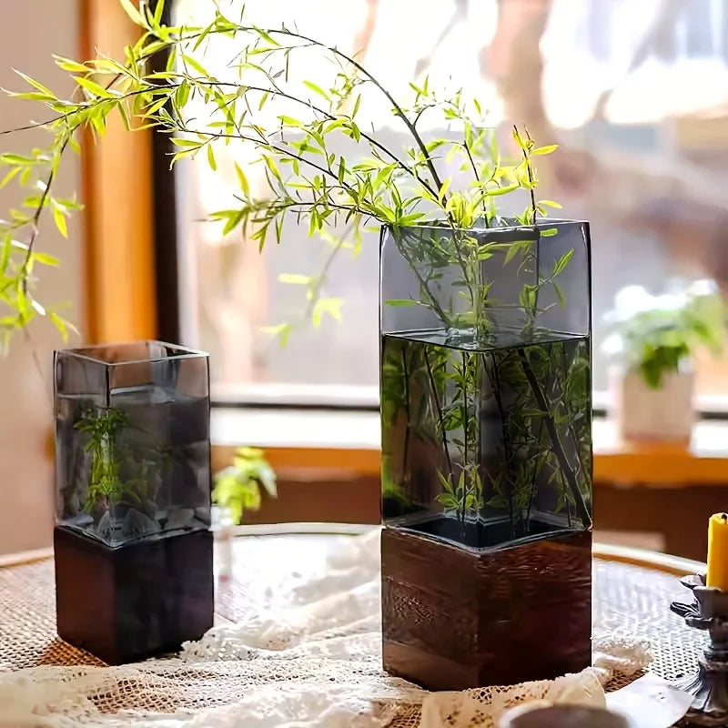 Vaso Acrílico Nordico com Base — Decoração para Mesa, Sala e Presente