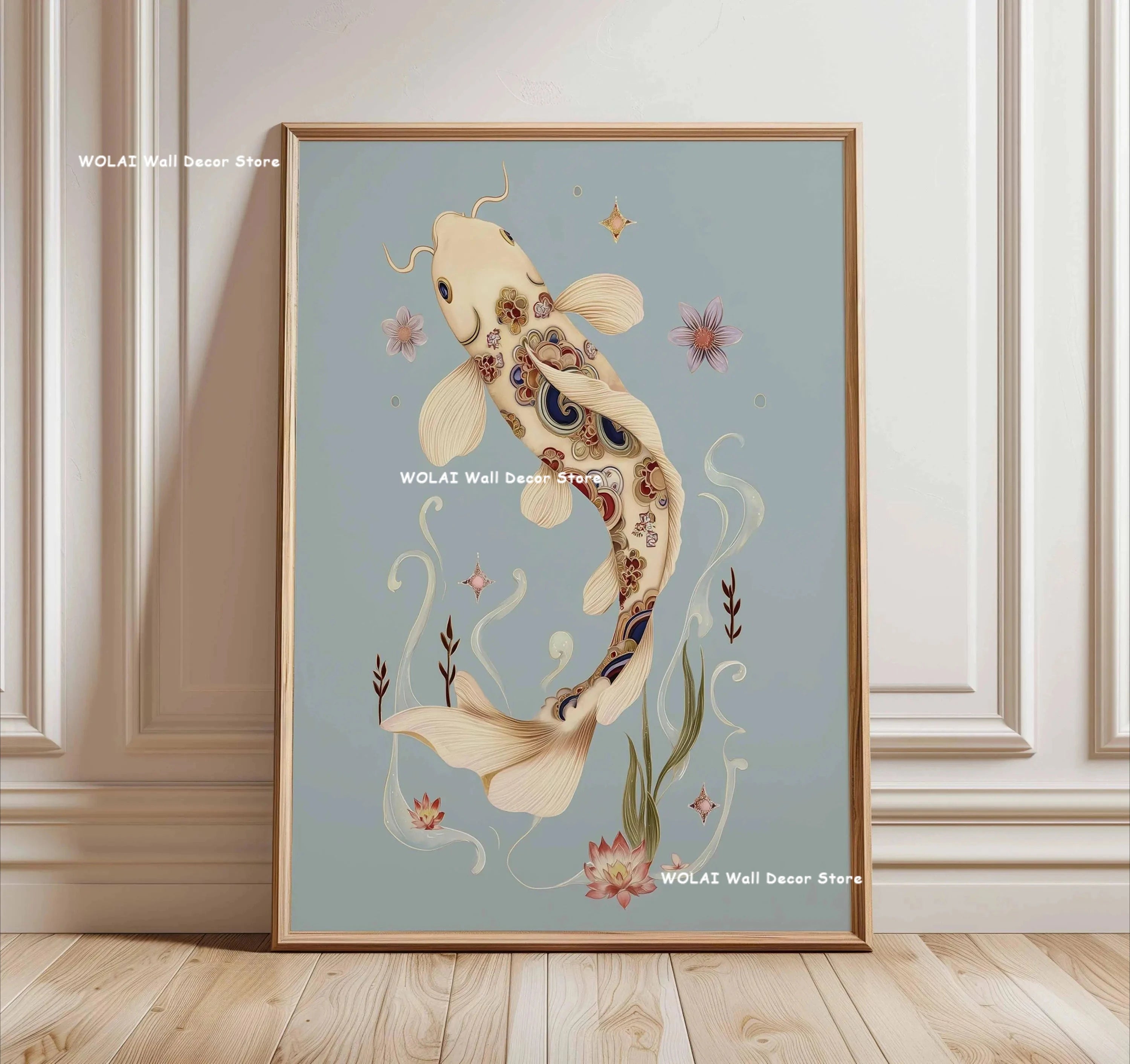 Quadro Decorativo Floresta Japonesa e Carpa Koi Zen — Arte de Águas e Sol para Sala