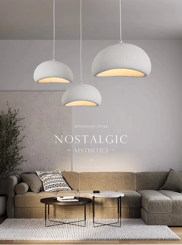 Lustre LED Estilo Wabi Sabi E27 — Pendente para Sala de Jantar, Quarto e Bar