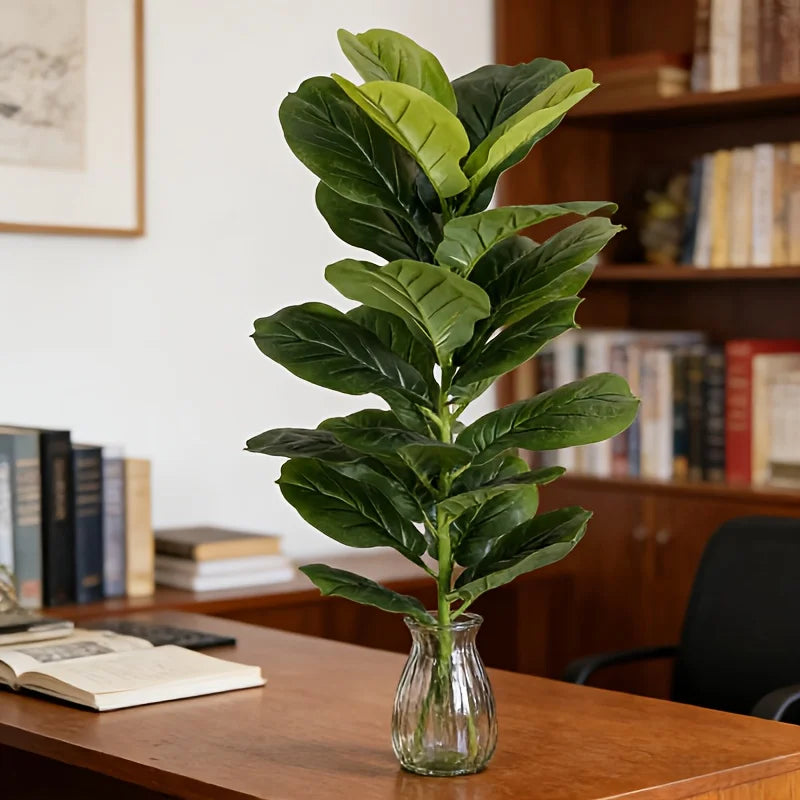 Ficus Lyrata Artificial 85–100cm — Planta Grande Realista para Escritório, Casa e Hotel