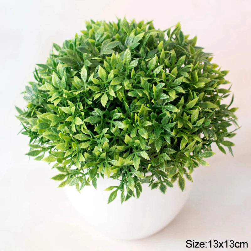 Bonsai Artificial com Vaso e Flores — Mini Árvore Decorativa para Mesa e Escritório