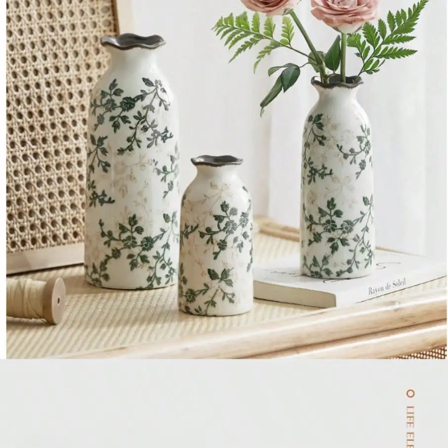 Vaso de Cerâmica Craquelado — Vaso Decorativo para Flores e Presentes