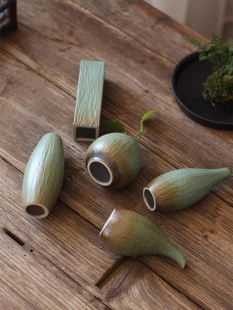 Vaso Cerâmica Pequeno Hidropônico para Mesa — Sala e Jantar Decoração Minimalista