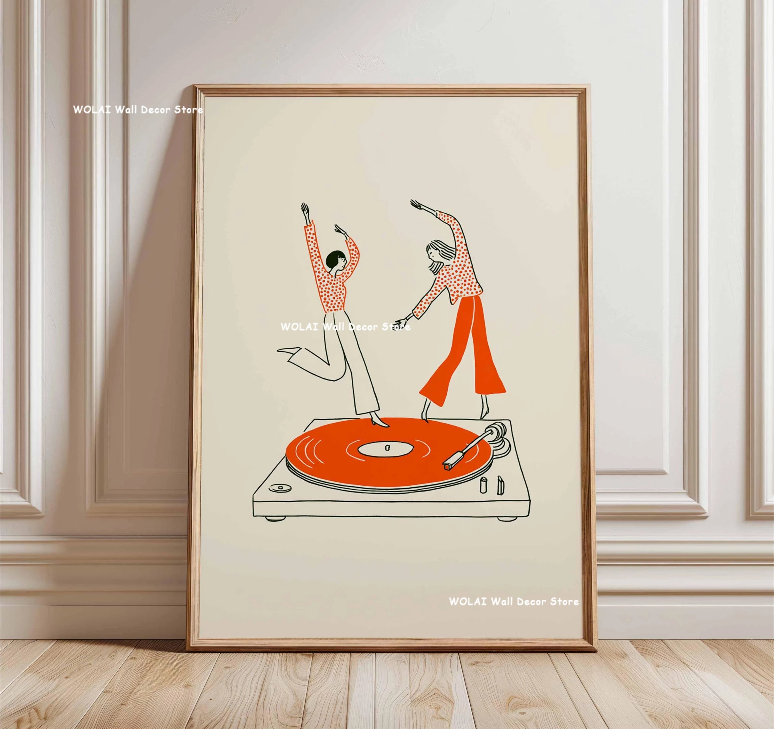 Quadro Decorativo Disco de Vinil Retrô — Arte Musical Japonesa para Sala e Quarto