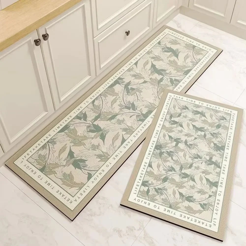 Tapete de Cozinha Minimalista Listrado — Antiderrapante Absorvente Longo para Corredor