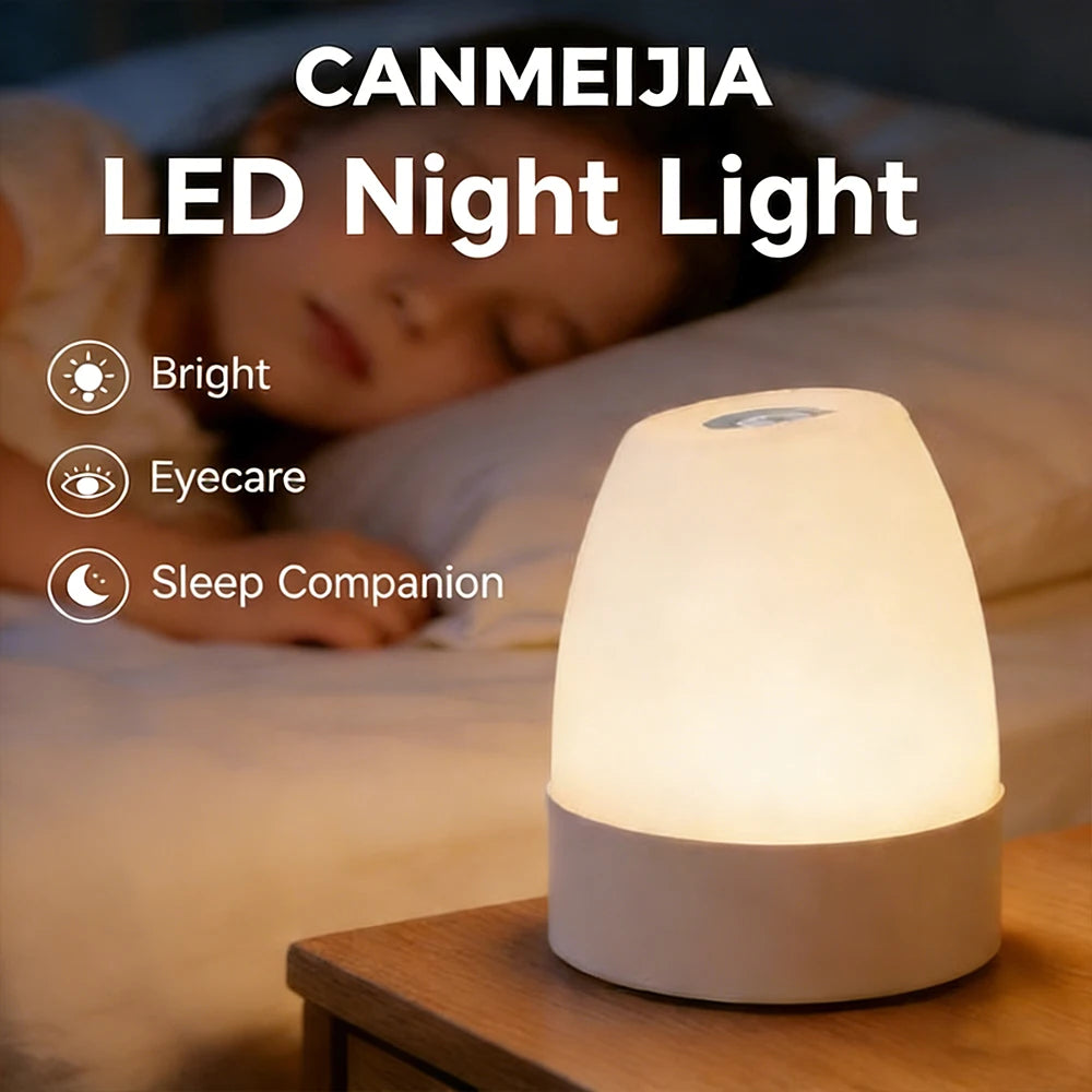 Luminária de Mesa Touch com Luz Noturna — 3 Modos Reguláveis e Recarregável para Quarto