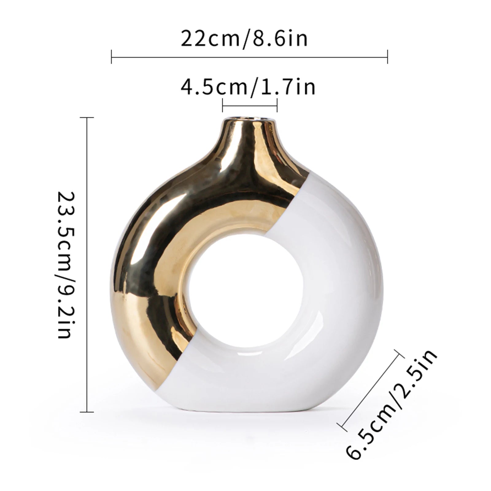 Vaso Cerâmica Floral Luxo Nórdico — Para Mesa de Jantar, Hotel e Decoração Festiva