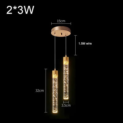 Lustre de Cristal de Luxo — Pendente Moderno para Sala, Cozinha e Quarto