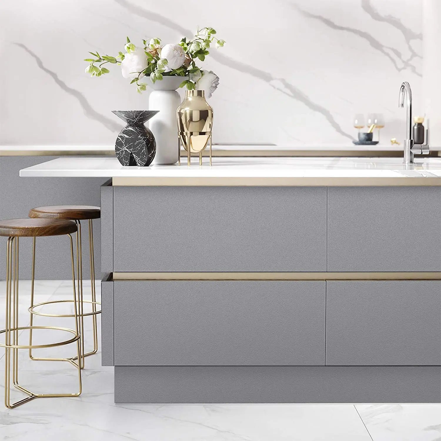 Papel de Parede Cimento Cinza Industrial Autocolante — Estilo Moderno Impermeável para Sala