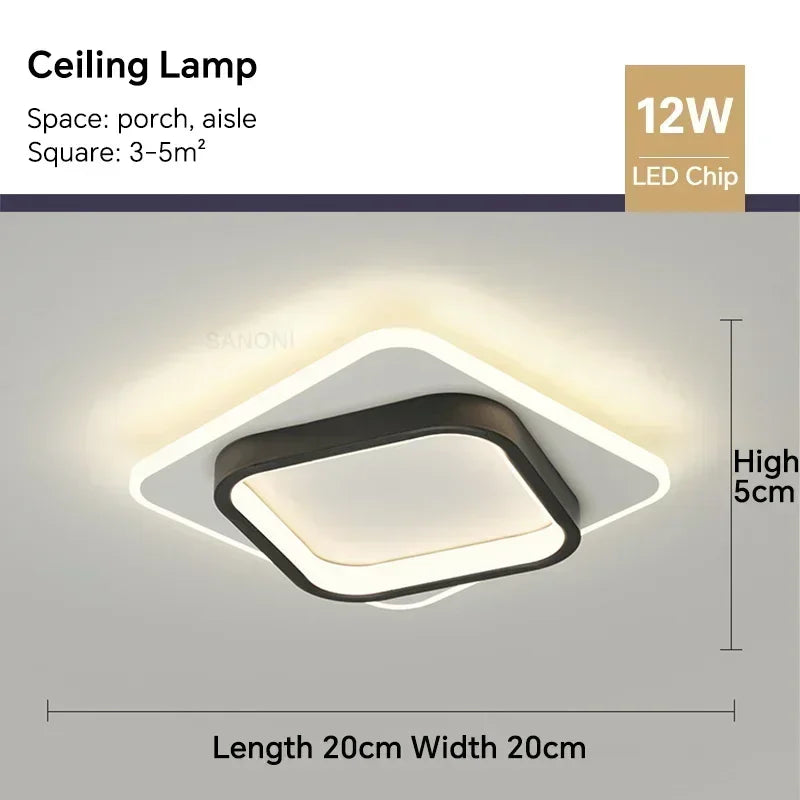 Luminária de Teto LED Redonda Flush Mount — Para Corredor, Escada, Banheiro e Quarto