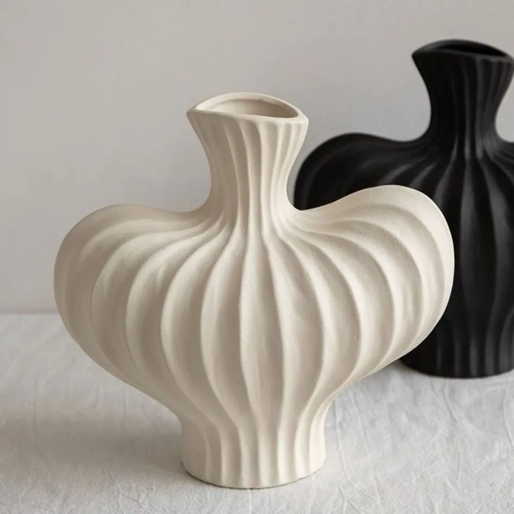 Vaso Plástico Nórdico Irregular Estilo Cerâmica — Inquebrável Hidropônico para Sala