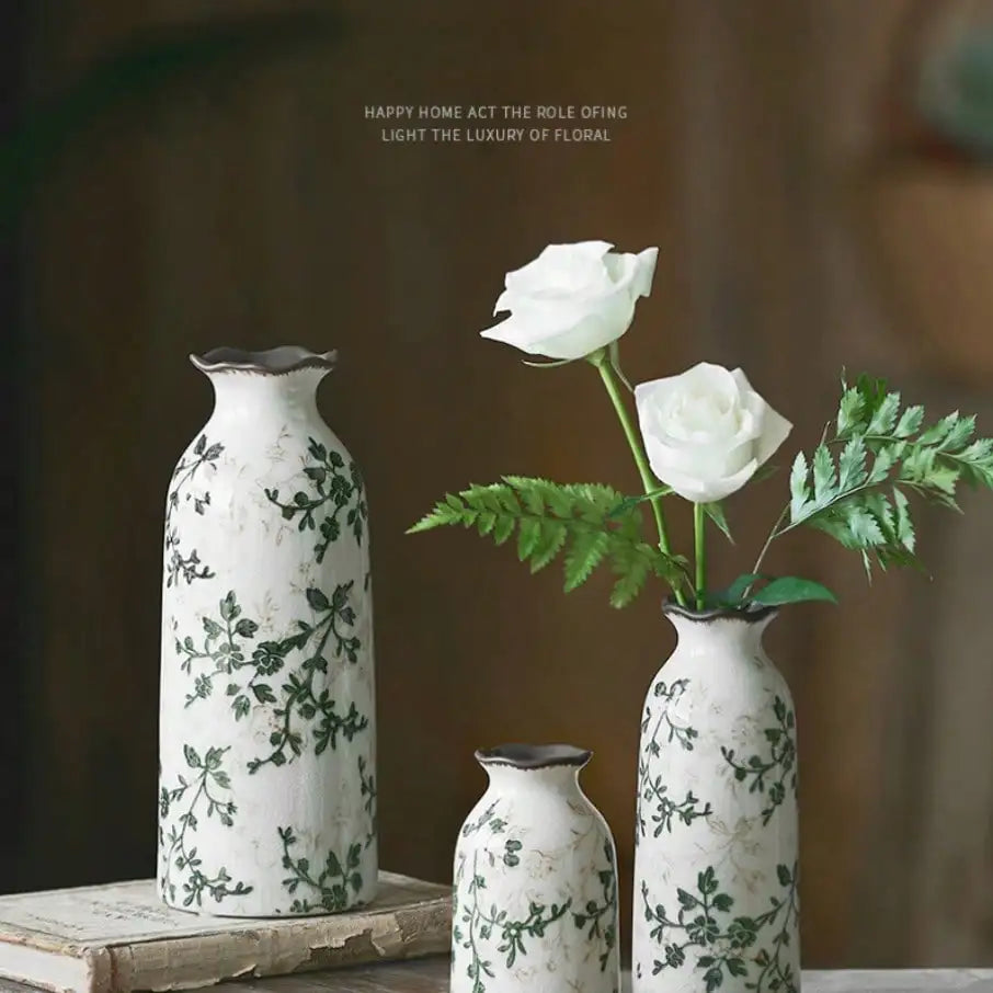 Vaso de Cerâmica Craquelado — Vaso Decorativo para Flores e Presentes