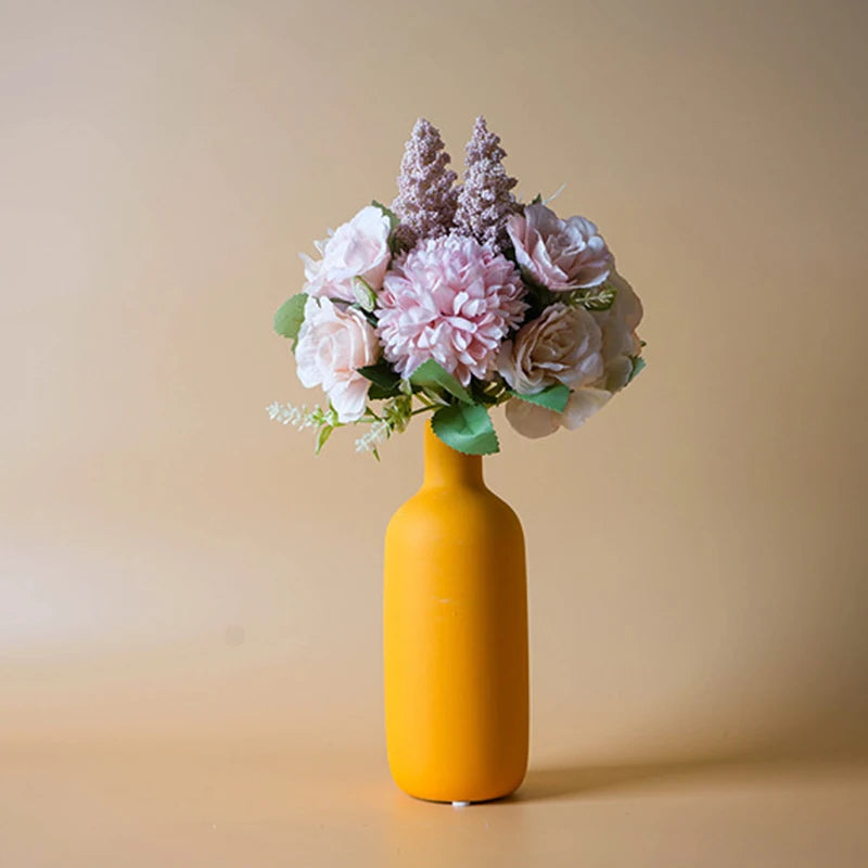 Vaso Cerâmica Nórdico Moderno para Flores Secas — Decoração de Mesa e Estante