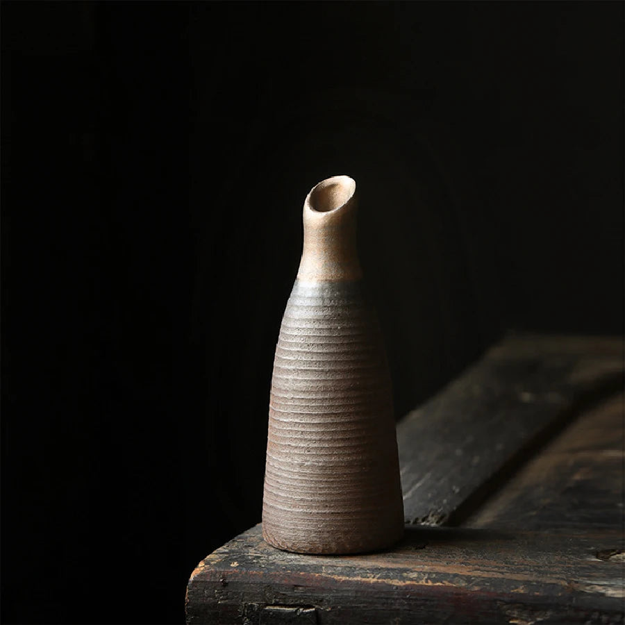 Mini Vaso de Cerâmica Rústico Retrô — Vaso Hidropônico Decorativo para Mesa