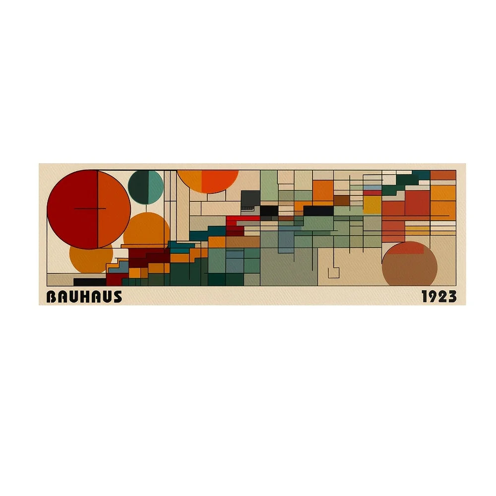 Quadro Decorativo Bauhaus Retrô Japonês — Arte Abstrata Horizontal para Sala