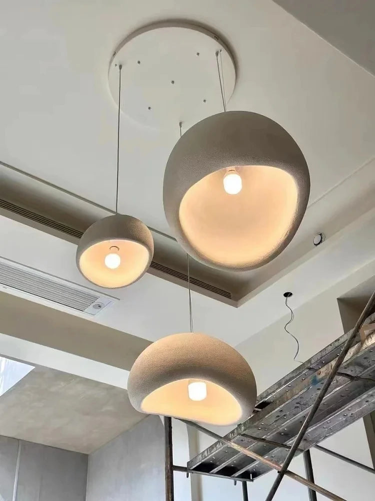 Lustre LED Estilo Wabi Sabi E27 — Pendente para Sala de Jantar, Quarto e Bar